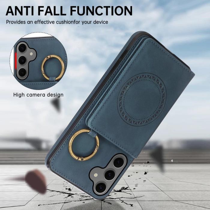 OEM - Mobilfodral för Samsung Galaxy S26 Konstläder + TPU Kickstand - Grön