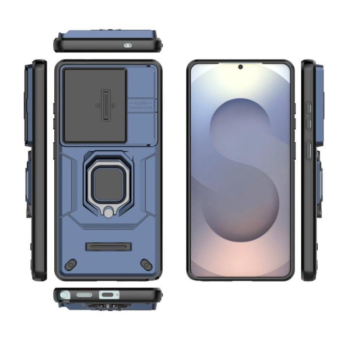 WANLONFENG - WANLONFENG Mobilskal för Samsung Galaxy S26 Ultra PC + TPU Kickstand - Blå