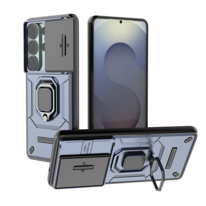 WANLONFENG - WANLONFENG Mobilskal för Samsung Galaxy S26 Ultra PC + TPU Kickstand - Blå