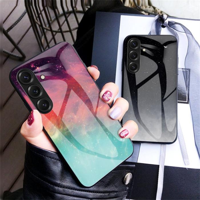OEM - Mobilskal för Samsung Galaxy S26 Härdat glas - Ljus stjärnhimmel