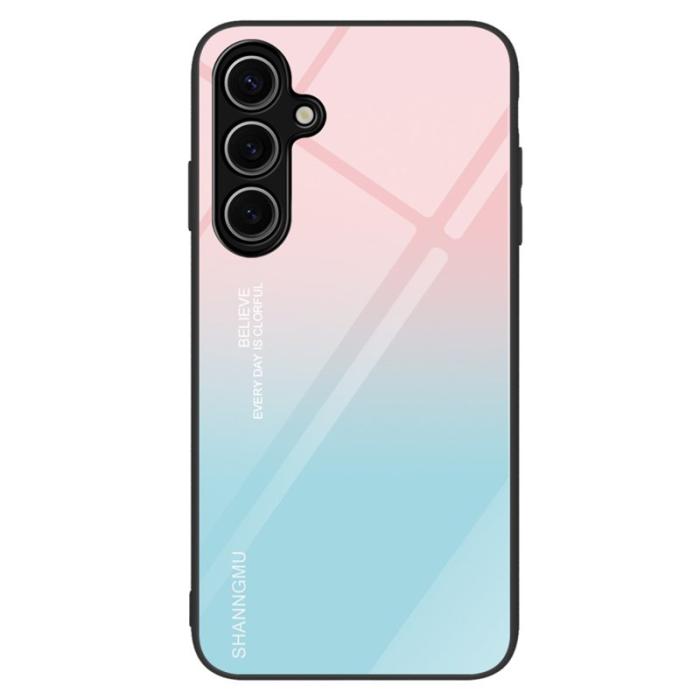 OEM - Mobilskal för Samsung Galaxy S26 Härdat glas + PC + TPU - Gradient Rosa Blå