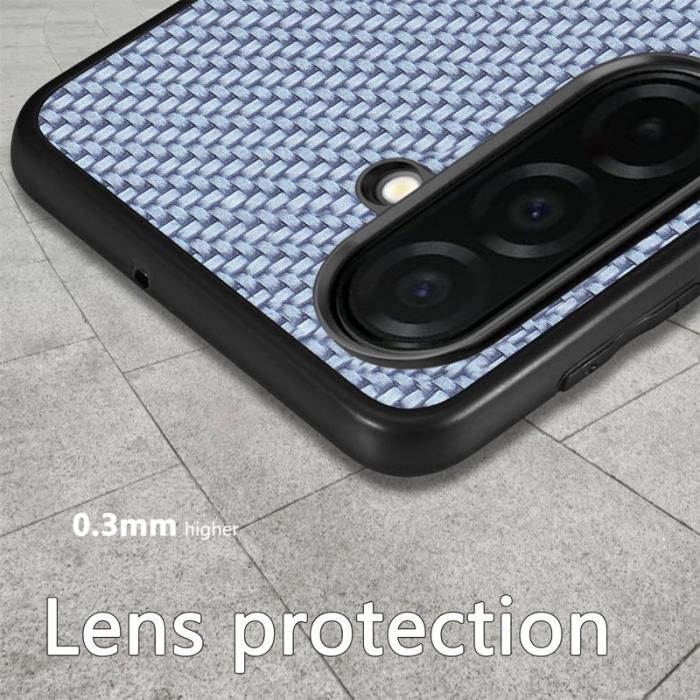 OEM - Mobilskal för Samsung Galaxy S26 Plus Kolfiber Konstläder + PC + TPU - Aprikos