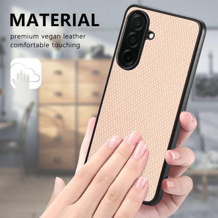 OEM - Mobilskal för Samsung Galaxy S26 Plus Kolfiber Konstläder + PC + TPU - Grön