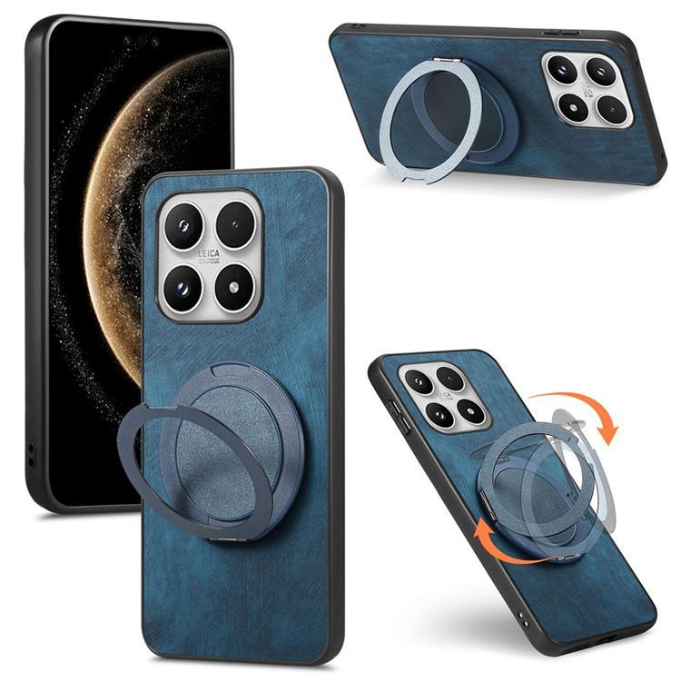 Mobilskal för Xiaomi 17 Retro Läder Rotating Kickstand (Blå) | 2353 | AlltMobil