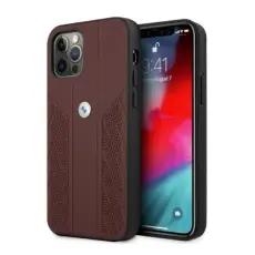 BMW - BMW L&auml;der Curve Perforate Skal iPhone 12 Pro Max - R&ouml;d