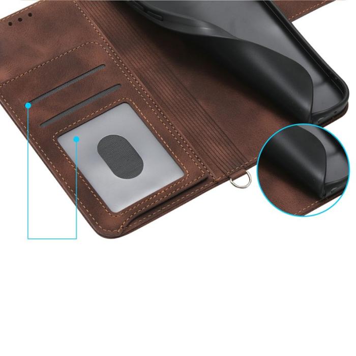 OEM - Samsung Galaxy S26 Plånboksfodral Blommönster Konstläder - Brun