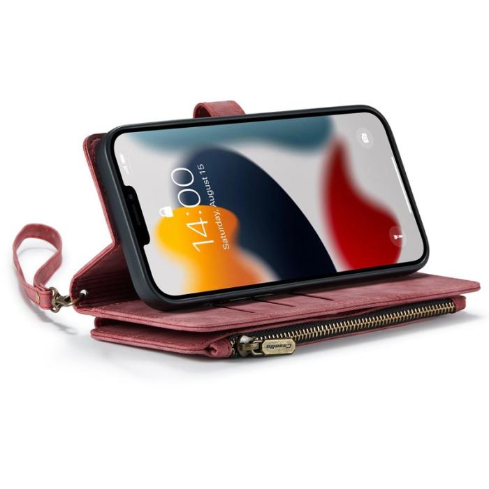 Caseme - CASEME C30 Plånboksfodral i Konstläder för iPhone 12 Pro Max - Röd