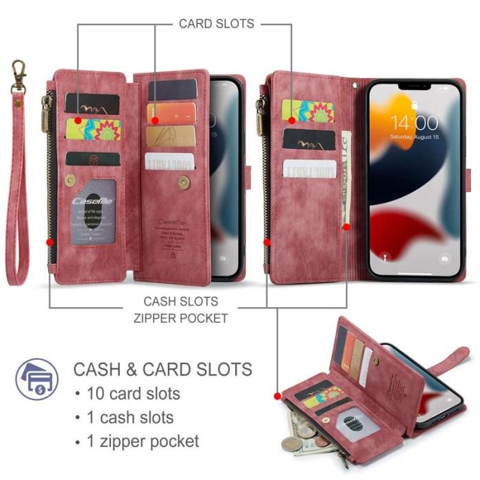 Caseme - CASEME C30 Plånboksfodral i Konstläder för iPhone 12 Pro Max - Röd