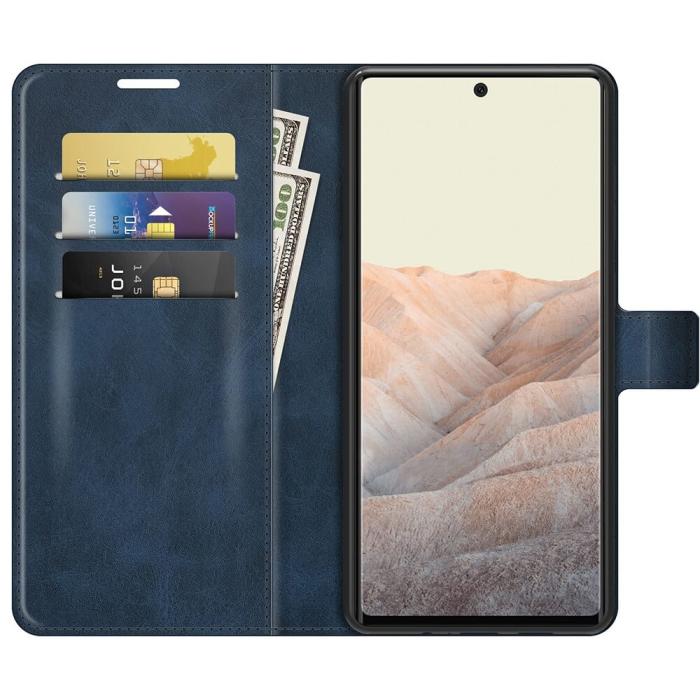 A-One Brand - Flip Folio Plånboksfodral till Google Pixel 6 Pro - Blå