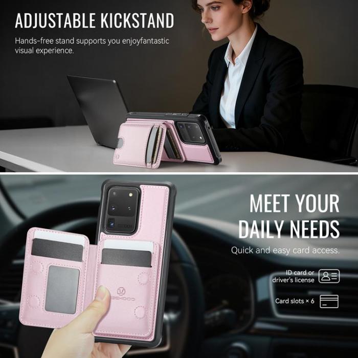 OEM - JEEHOOD Samsung Galaxy S20 Ultra Fodral KonstLäder - Rosa
