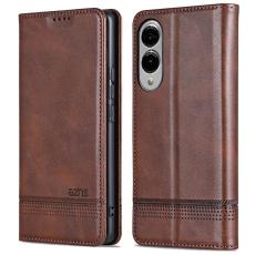 AZNS - AZNS Samsung Galaxy S25 Edge Pl&aring;nboksfodral Konstl&auml;der - Brun