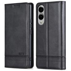 AZNS - AZNS Samsung Galaxy S25 Edge Pl&aring;nboksfodral Konstl&auml;der - Svart