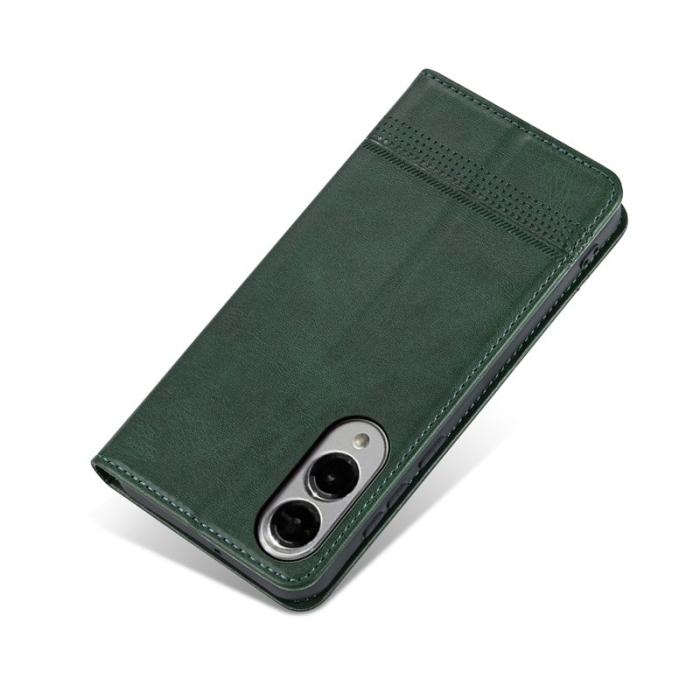AZNS - AZNS Samsung Galaxy S25 Edge Plånboksfodral Konstläder - Grön
