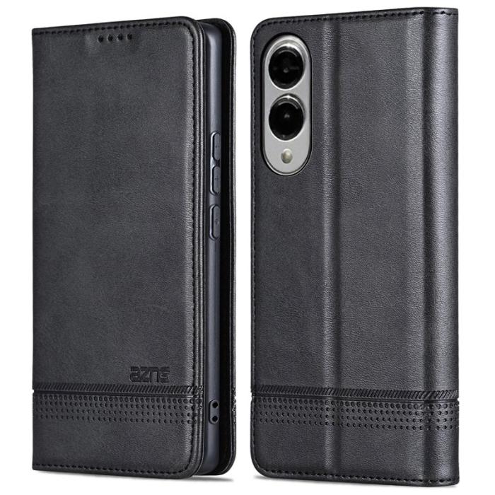 AZNS - AZNS Samsung Galaxy S25 Edge Plånboksfodral Konstläder - Svart