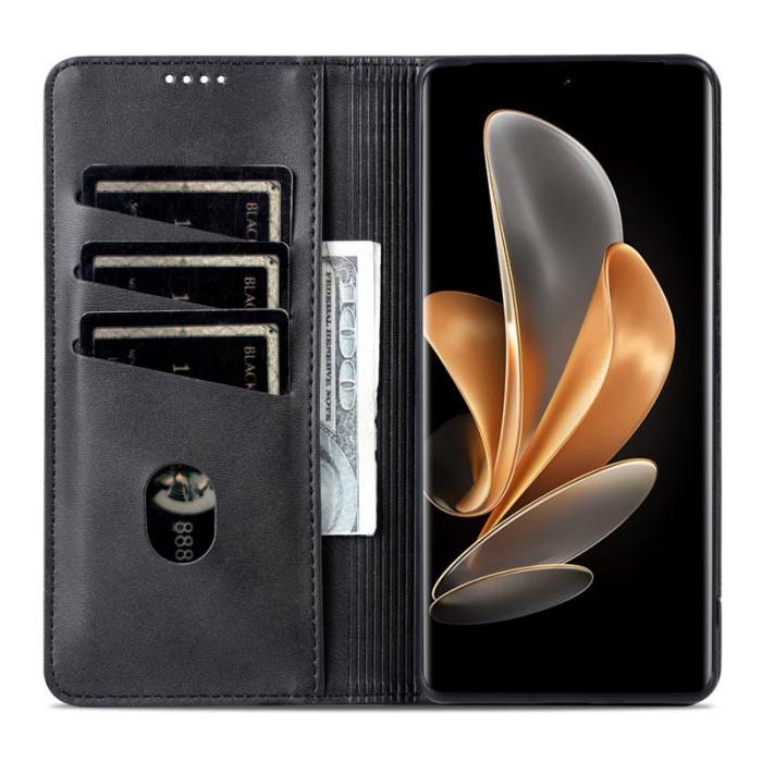 AZNS - AZNS Samsung Galaxy S25 Edge Plånboksfodral Konstläder - Svart