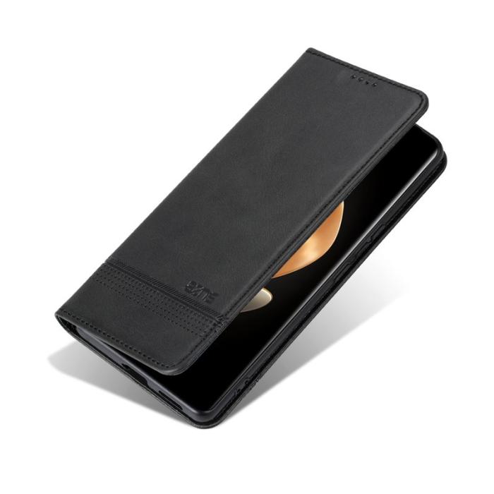 AZNS - AZNS Samsung Galaxy S25 Edge Plånboksfodral Konstläder - Svart