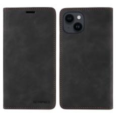 BETOPNICE - BETOPNICE 003 Pl&aring;nboksfodral f&ouml;r iPhone 13/14 i Konstl&auml;der - Svart