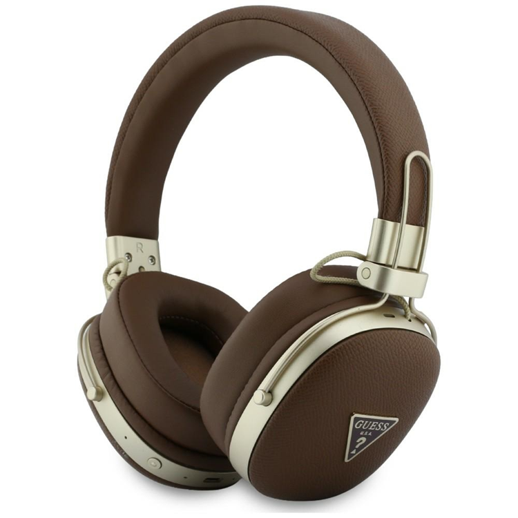 Guess On-Ear Hörlurar Bluetooth ENC Metal Grained Triangle Logo - Brun | 505771 | AlltMobil