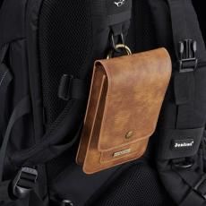 DG.MING - DG.MING Universal &Auml;kta l&auml;der Waist Bag med kortfack - Brun