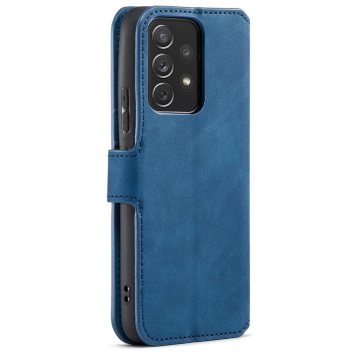 DG.MING - DG.MING Stand Wallet Mobilskal Retro KonstLäder Samsung Galaxy A53 5G Blå