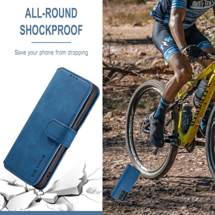 DG.MING - DG.MING Stand Wallet Mobilskal Retro KonstLäder Samsung Galaxy A53 5G Blå
