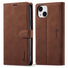 FORWENW - FORWENW F1 Series iPhone 15 Plus Pl&aring;nboksfodral Konstl&auml;der - Brun