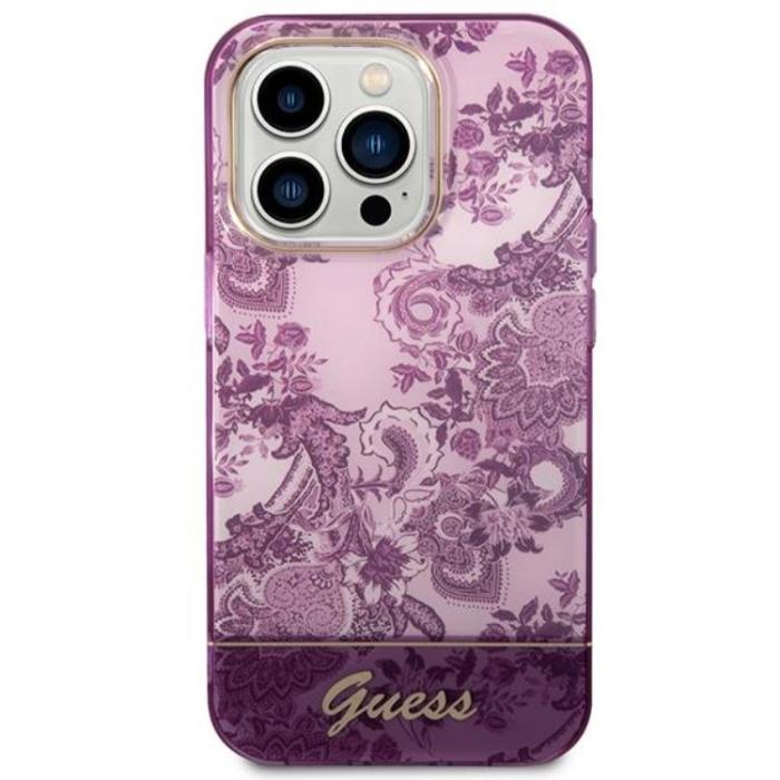 Guess - GUESS iPhone 14 Pro Max Skal Porcelain Collection - Fuschia
