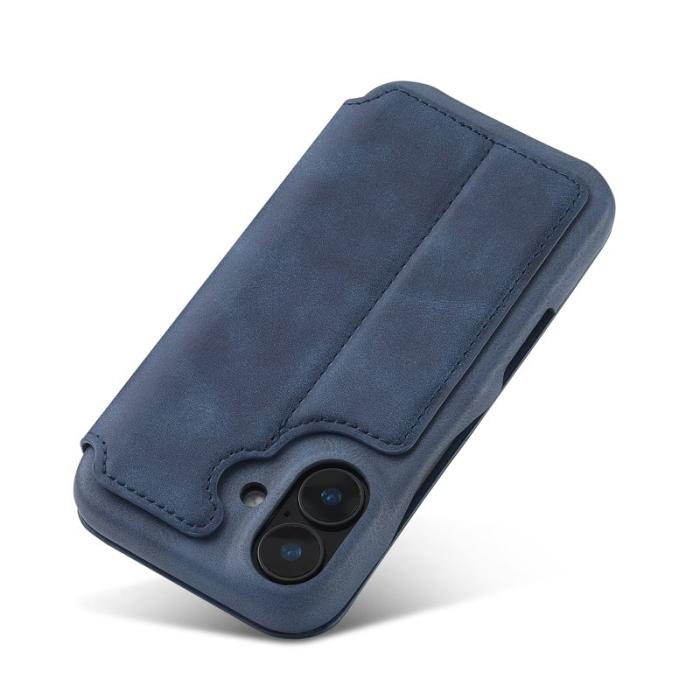 LC.imeeke - LC.IMEEKE iPhone 16 Plus Fodral Kortfack Ställ KonstLäder - Blå