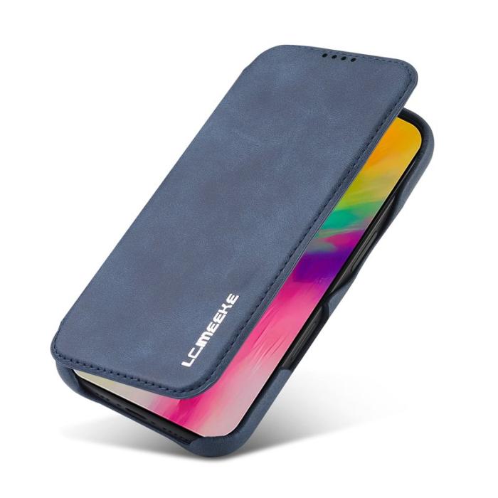 LC.imeeke - LC.IMEEKE iPhone 16 Plus Fodral Kortfack Ställ KonstLäder - Blå