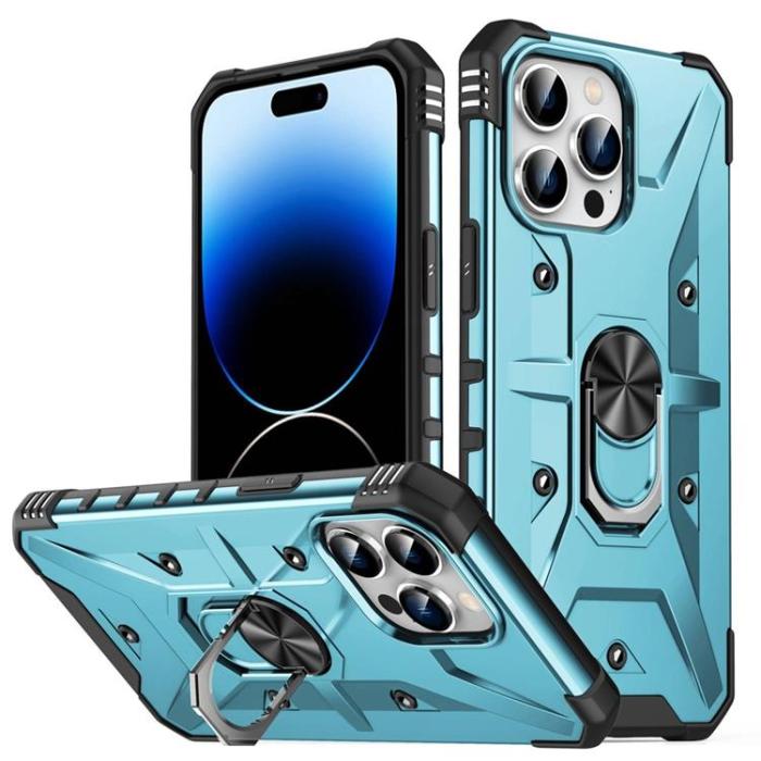 OEM - iPhone 14 Pro Max Skal Ringhållare Armor - Baby Blå