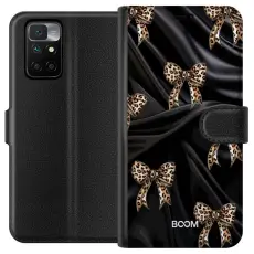 Gustaf - Pl&aring;nboksfodral till Xiaomi Redmi 10 med Leopard Bow