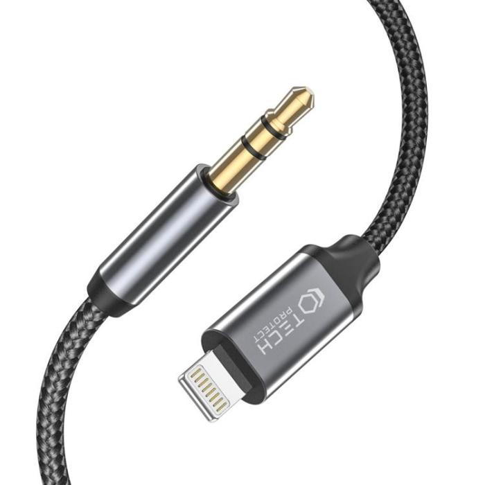 Tech-Protect - Tech-Protect Lightning To Aux Mini (3.5mm) Kabel 100 cm Svart