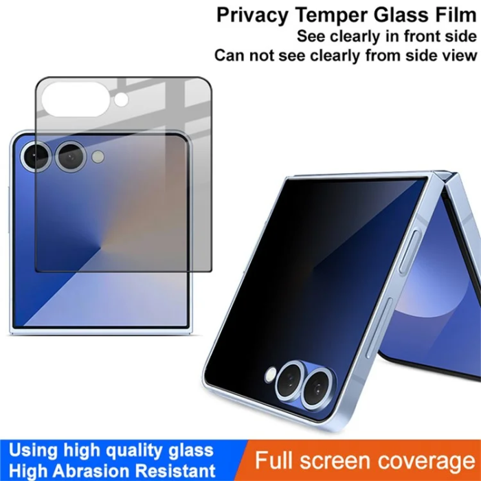 Imak - IMAK Galaxy Z Flip 7 Härdat Glas Skärmskydd Bak Anti Spy