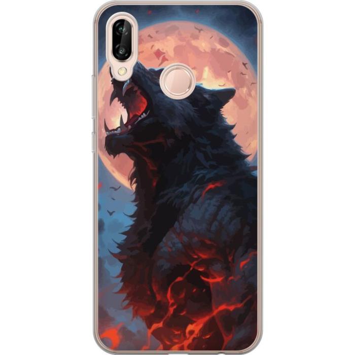 iSecrets - Genomskinligt Skal kompatibel med Huawei P20 lite med Ylande varg