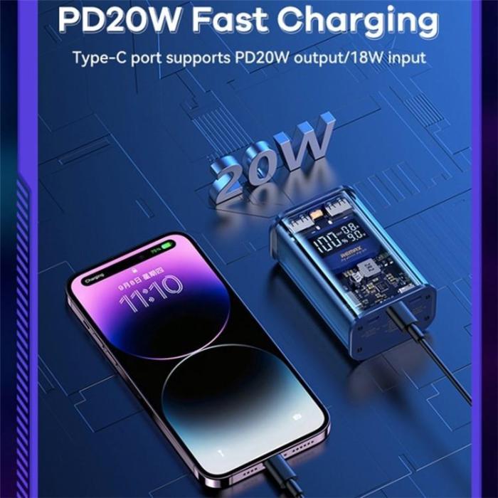 Remax - REMAX RPP-570 10000mAh Power Bank PD 20W Snabbladdning - Grå