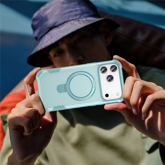 A-One Brand - iPhone 17 Pro Mobilskal MagSafe Kickstand Shockproof - Blå