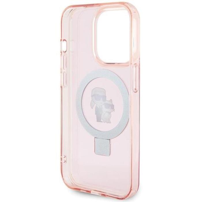 KARL LAGERFELD - KARL LAGERFELD iPhone 15 Mobilskal MagSafe Ringställ - Rosa