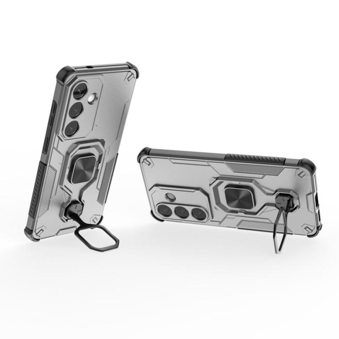 OEM - Samsung Galaxy S26 Skal Rotatable Ring Kickstand Plast - Titangrå