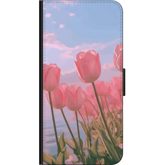 iSecrets - Plånboksfodral till OnePlus 7T Pro med Rosa Tulpaner