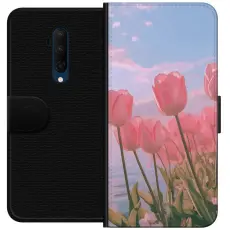 Gustaf - Pl&aring;nboksfodral till OnePlus 7T Pro med Rosa Tulpaner