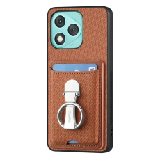 A-One Brand - Honor 400 Lite Mobilskal Korthållare Carbon Fiber - Brun