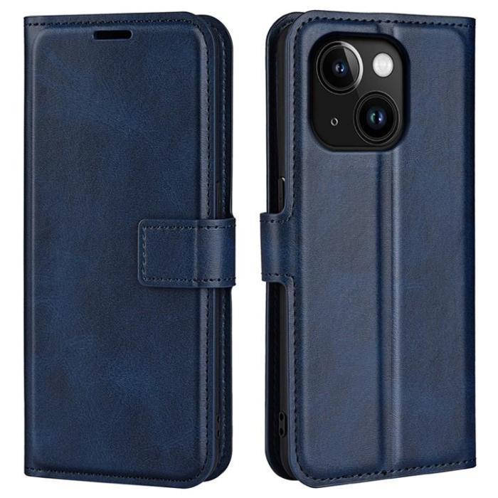 A-One Brand - iPhone 15 Plus Plånboksfodral Calf Flip Folio - Blå
