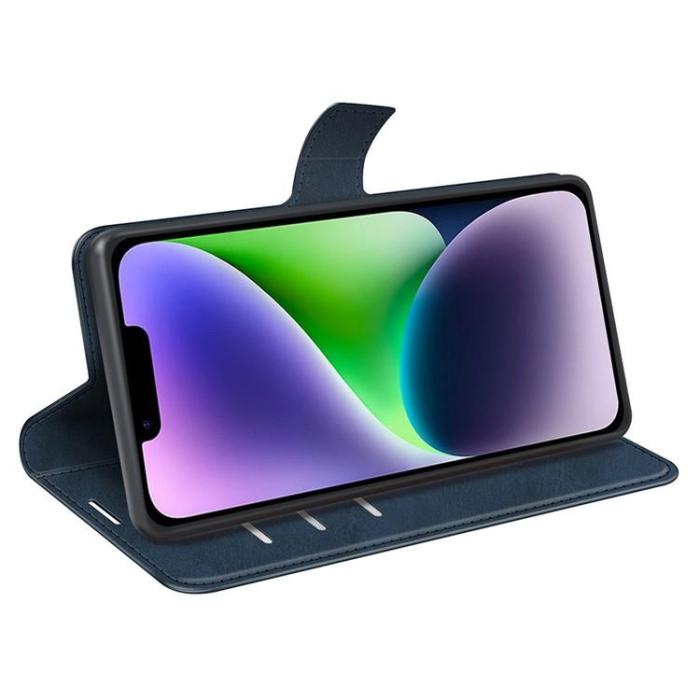 A-One Brand - iPhone 15 Plus Plånboksfodral Calf Flip Folio - Blå