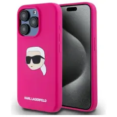KARL LAGERFELD - Karl Lagerfeld iPhone 15 Pro Max Mobilskal MagSafe Silikon Karl Head Print