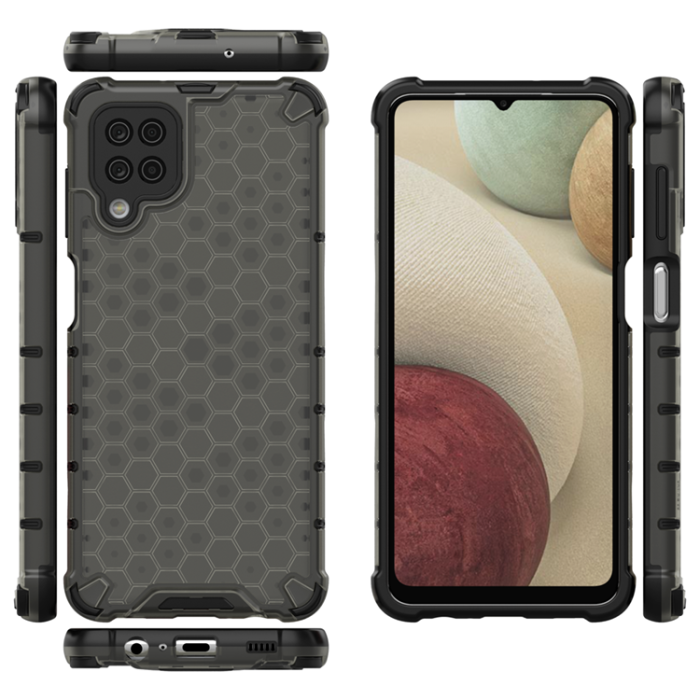 OEM - Galaxy A12/M12 Skal Honeycomb Armor - Svart