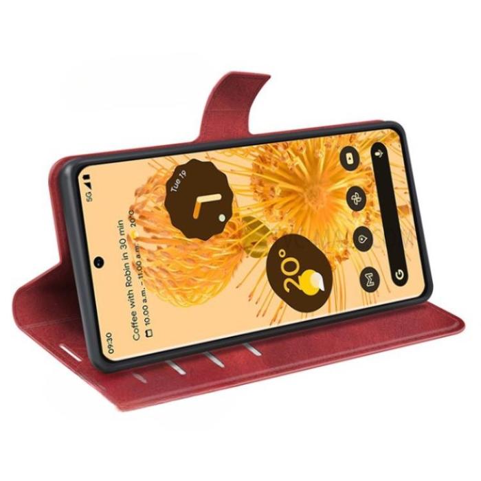 A-One Brand - Google Pixel 7 Pro Plånboksfodral Drop-Proof PU Läder - Röd