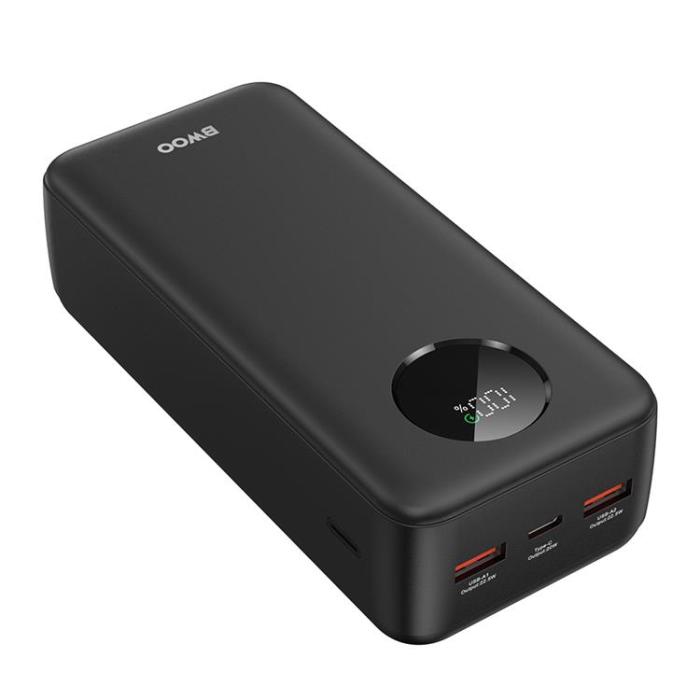 BWOO - BWOO Powerbank 30000mAh 22.5W med LCD-skärm - Svart