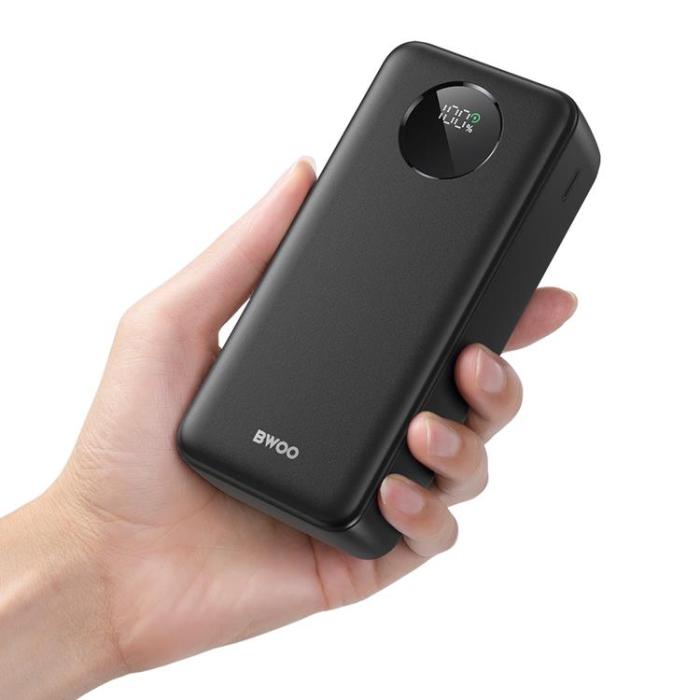 BWOO - BWOO Powerbank 30000mAh 22.5W med LCD-skärm - Svart