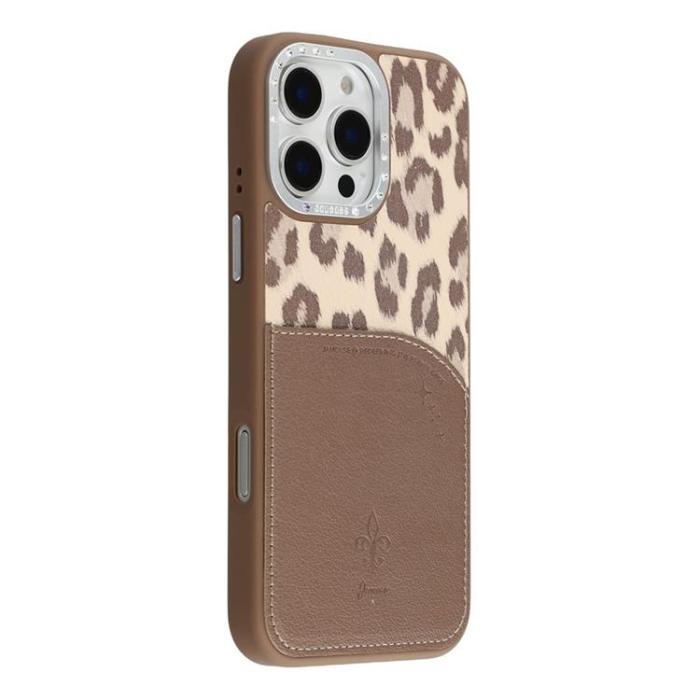 JAUCASE - JAUCASE iPhone 16 Pro Mobilskal MagSafe korthållare - Brun