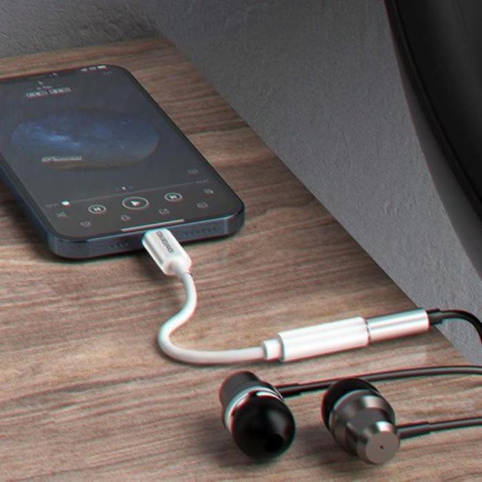 UTGATT1 - Dudao Adapter Lightning Till 3.5mm Mini Jack - Vit
